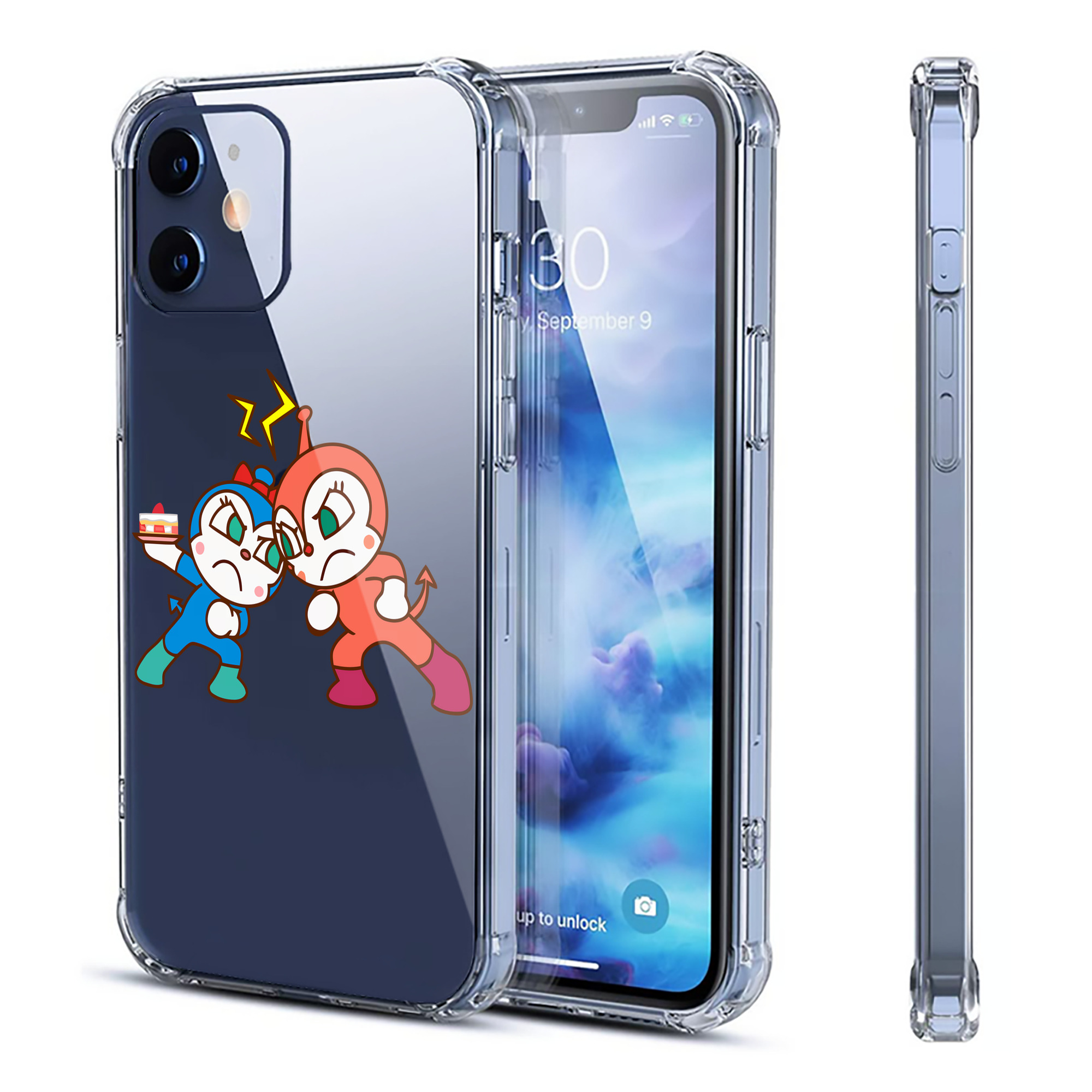 （画像用） アンパンマン Anpanman 【iPhone 12シリーズ対応】透明スマホケース（クリアソフトケース）